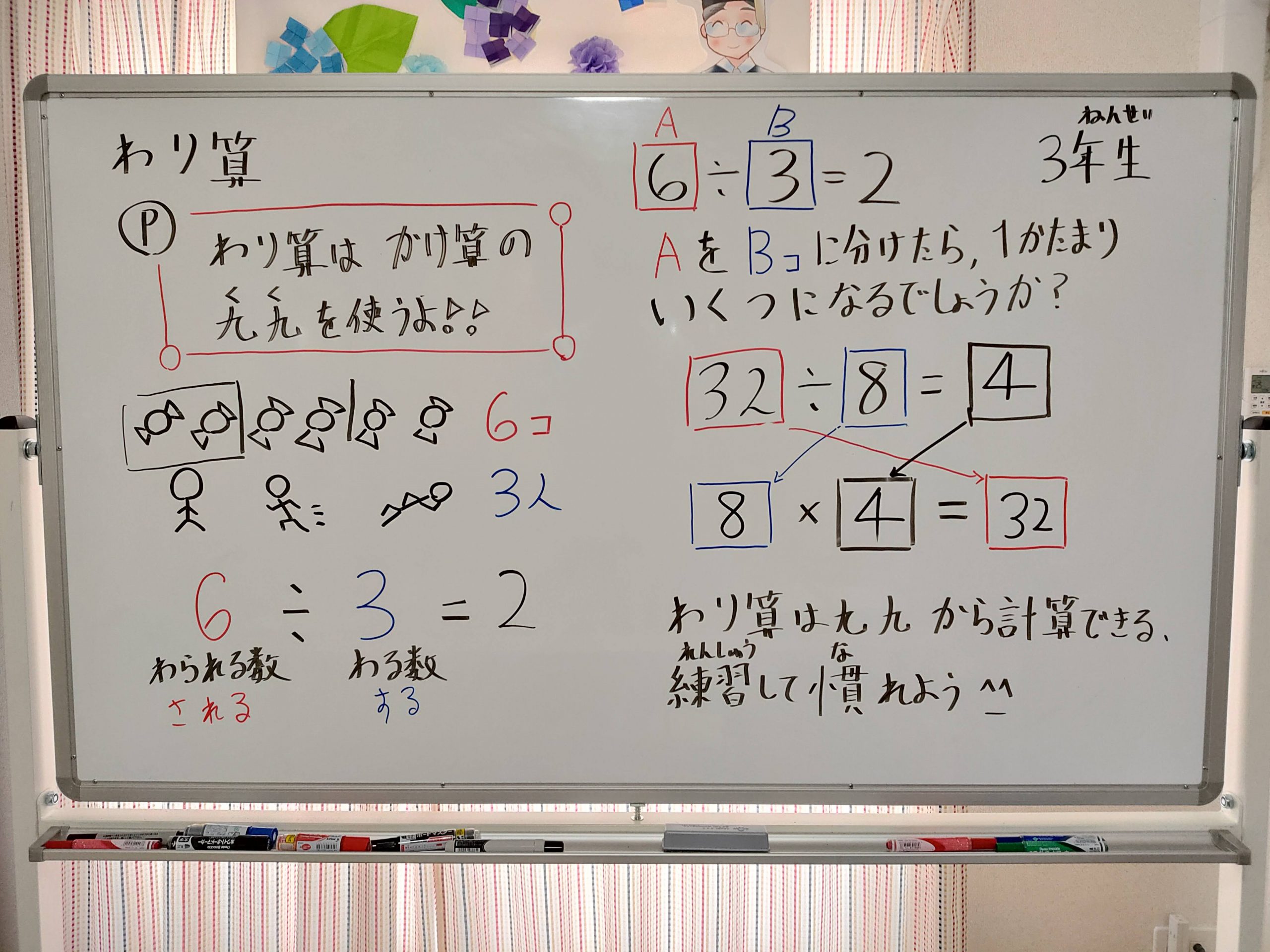 【小学校3年生の算数】割り算のやり方を1から丁寧に解説