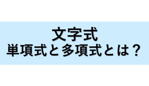 【中学数学】単項式と多項式とは？中学数学でよく使う文字式の基本用語【文字式】