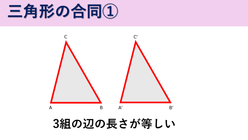 三角形の合同 3組の辺の長さが等しい